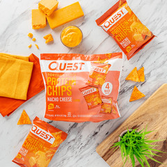 Quest Tortilla Style Protein Chips, Nacho Cheese, Baked, 1.1oz, 4 Count