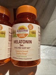 Sundown Natural Melatonin 5 mg, 90 Coated Tablet (2 Pack) Exp 08/26