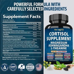 Holistic Cortisol Reducer with Magnesium, Ashwagandha & L-Theanine – 120 Count