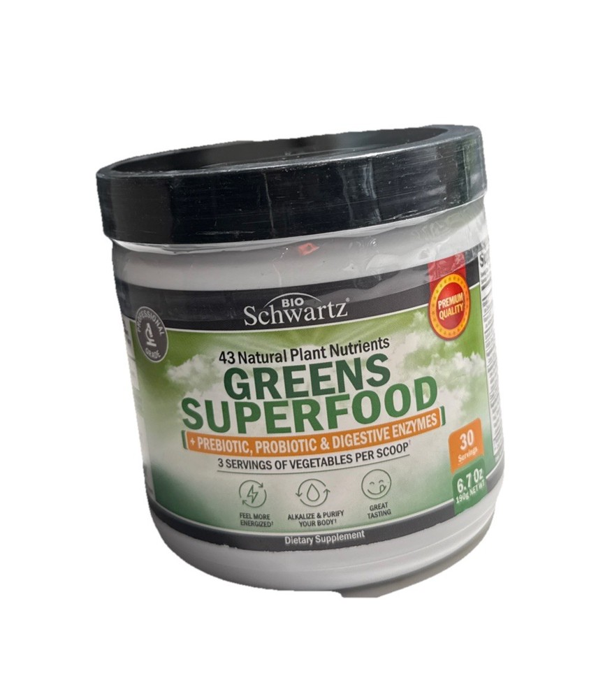 Super Greens Superfood Powder Greens Powder Probiotics Prebiotic Digestion 6.7oz