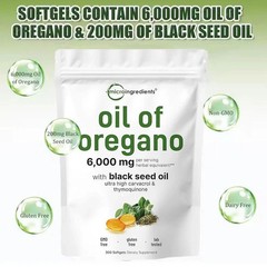 2 Oil 1 in of Oregano & Black Seed Softgels Count with Carvacrol,Immune Supports