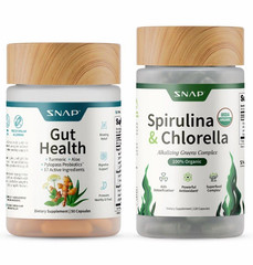 SNAP Gut Health Digestive Support 50 + Spirulina Chlorella 60 Vegan Exp 04/2027