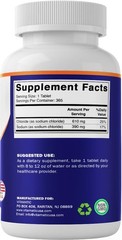 Electrolyte Replenisher Sodium Chloride 1000mg – 365 Tablets, 2 Bottles, Non-GMO
