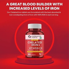 Carbamide Forte Chelated Iron + Vitamin C B12 Folic Acid & Zinc – 60 Veg Tablets