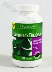 Trunature Ginkgo Biloba 120mg 340 softgels New Free Shipping 11/2026
