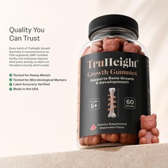TruHeight Growth Gummies (Watermelon) Tall Nutrition for Natural Supplement