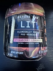 Beyond Raw LIT Clinically Dosed Pre-Workout Strawberry Lemonade 7.20 oz Sealed