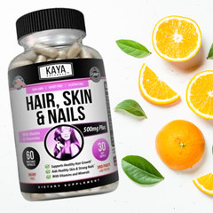 Hair Skin Nail Capsules 60 Count, BIOTIN, Vitamin D, Vitamin B-12, Folic Acid