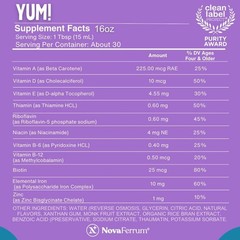 NovaFerrum Yum 16oz Multivitamin with Iron Ages 4+ Gluten Free Sugar Free