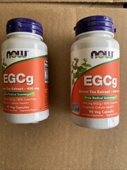 NOW FOODS EGCg Green Tea Extract 400 mg 90 Veg Capsules (2x)