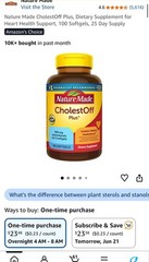 Nature Made CholestOff Plus Plant Sterols 100 Softgels New Sealed Exp 01/2027