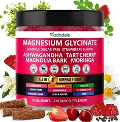 Adndale 90ct 15-in-1 Magnesium Glycinate Gummies 400 mg/serv- with Magnesium …