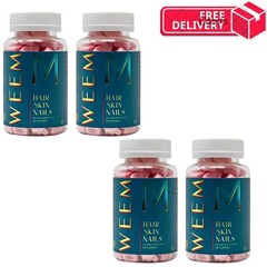 4 Pack WEEM Hair Skin & Nails Gummies Vegan Biotin Vitamin Support