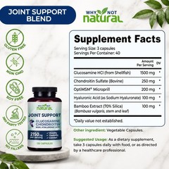 Glucosamine Chondroitin Joint Support 2150mg | MSM Hyaluronic Acid