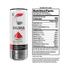 CELSIUS Sparkling Watermelon, Functional Energy Drink 12 fl oz Can (Pack of 12)