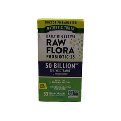 Nature’s Truth Raw Flora Probiotic-25 Daily Digestive Probiotic 50 Billion 3/26