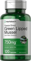 Green Lipped Mussel Capsules 750 mg | 120 Count | from New Zealand | by Horbaach