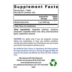 Best Naturals Taurine 1000 mg 250 Tablets