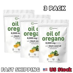 3 Pack Resilia Oil Of Oregano With Black Seed Oil 6,000MG