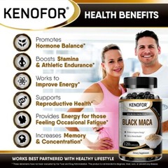 Black Maca 1,000 Mg Natural Energy Booster Peruvian Maca for Men and Women