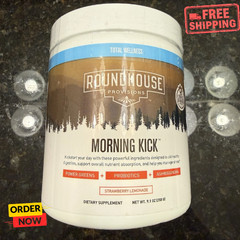 ROUNDHOUSE PROVISIONS MORNING KICK-DIGESTIVE SUPPORT POWDER-STRAWBERRY LEMONADE
