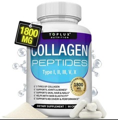 Toplux Multi Collagen Peptides Pills 1800 Mg Complex-Hydrolyzed Protein