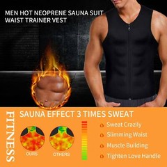 Men Waist Trainer Sauna Vest for Weight Loss Sweat Workout Shirt Compression Top