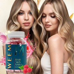 WEEM Hair Skin And Nails Gummies – Supports Healthy Hair – Vegan Biotin Vitamins