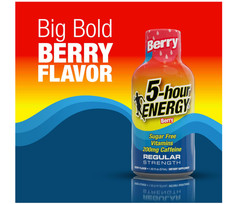5 Hour Energy Berry 20 Pack 1.93oz Energy Shot Sugar Free Zero Calorie
