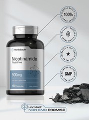 Nicotinamide 500mg | 180 Capsules | Non-GMO, Gluten Free | by Horbaach