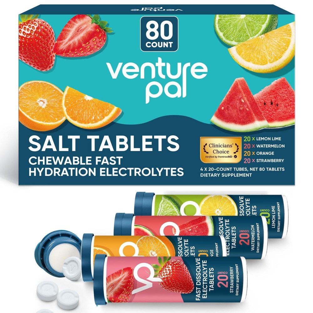 Venture Pal Chewable Electrolyte Tablets, 80 80 Count(Pack of 4), V1-variety