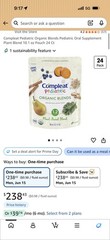Compleat Pediatric Organic Blends Plant Base Blenderized Tube Feeding BOX of 24