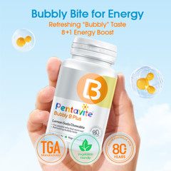 PENTAVITE Bubbly B Vitamins Plus Energy Lemon Soda Chewable for Adult x 3