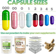 Vegan Size 1 Separated Capsules – 100 Count Clear Premium Empty Capsules Separat
