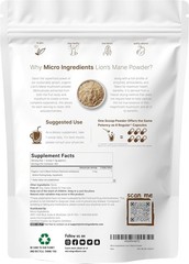 HOTMicro Ingredients Organic Lion’s Mane Mushroom Powder Pure Fruiting Superfood