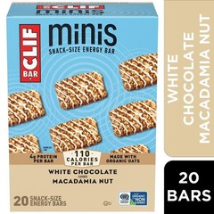 Mini White Chocolate Macadamia Nut Flavor Snack-Size Energy Bars, 20 Count Pack