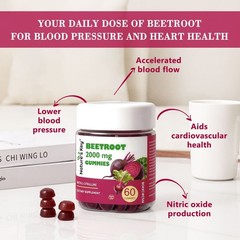 Beet root 2000mg Gummies–for Blood Flow & Heart 60 Gummies