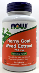 NOW Horny Goat Weed Extract 750mg & Maca 150mg 90 Tablets/Servings Exp 11/2029