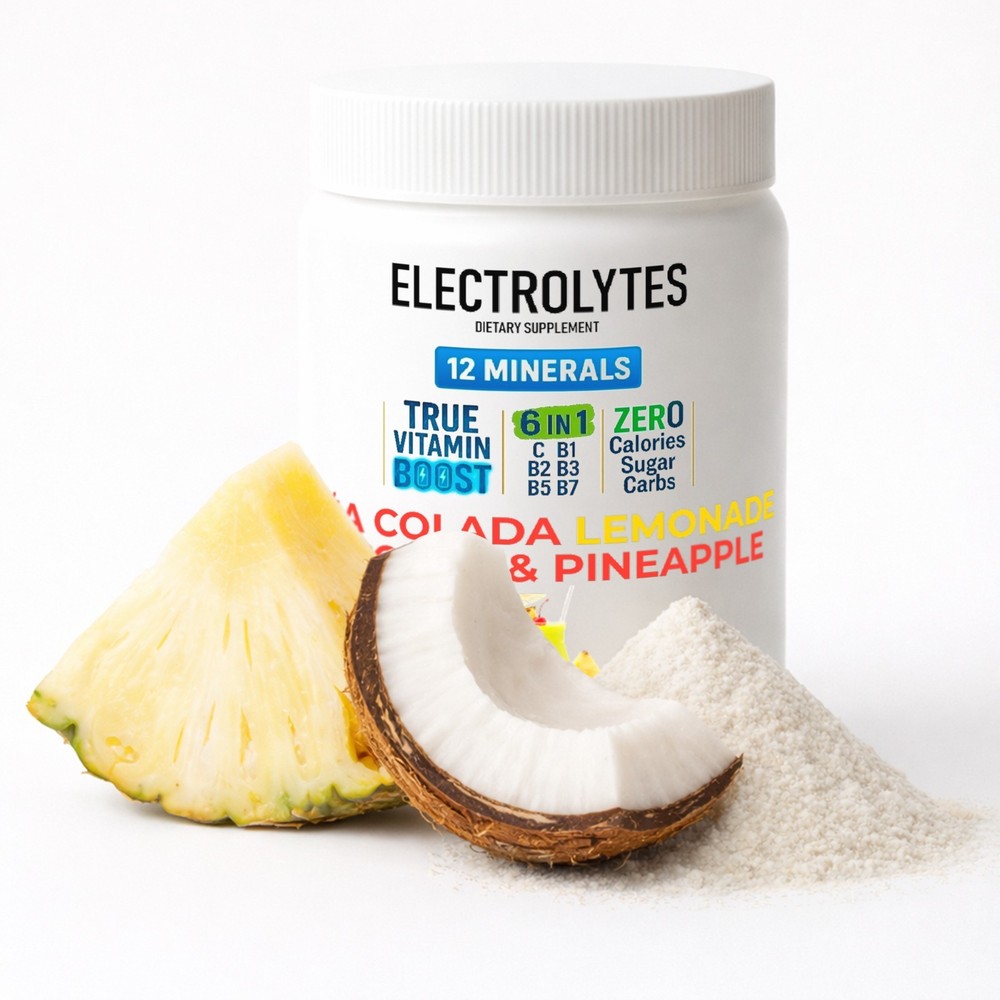 Electrolyte Complex Hydration Powder | 12 Minerals + 6 Vitamins | Pina Colada