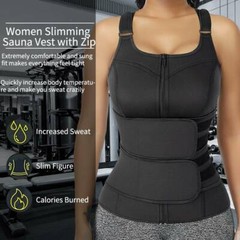Women’s Sports Sauna Sweat Waist Trainer Vest Zipper Gym Slimming Body Shaper US