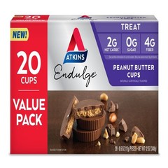 Atkins Endulge Peanut Butter Cups, Sugar Free Candy,Low Sugar Treats, 20 Ct.