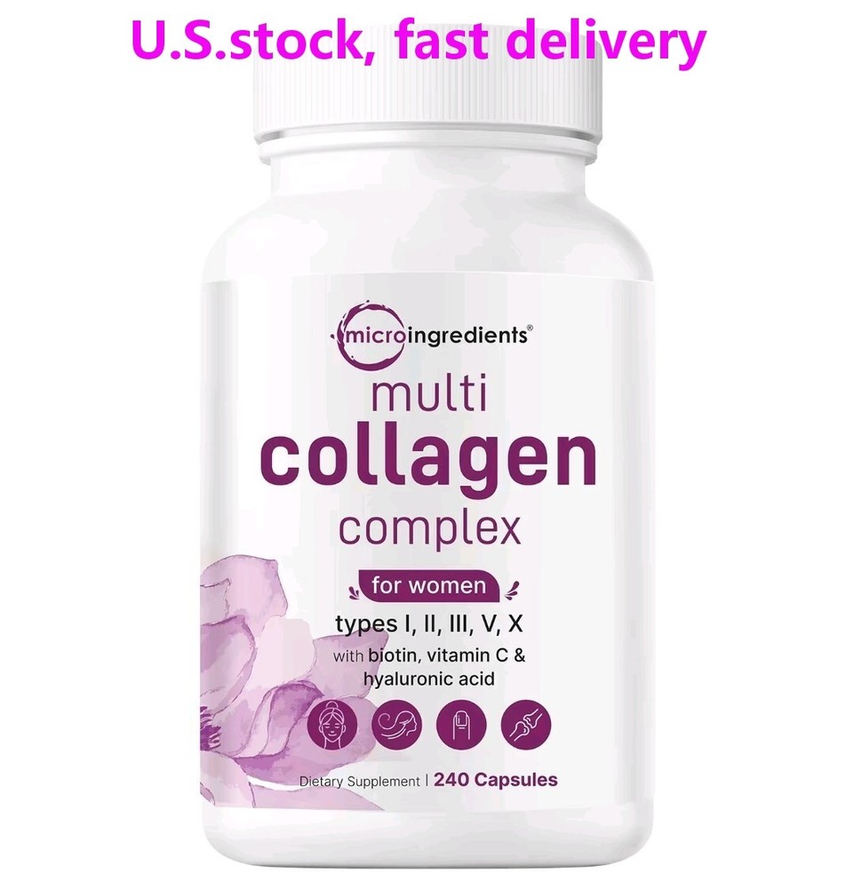 Micro Ingredients Multi Collagen Complex, 240 Capsules+-