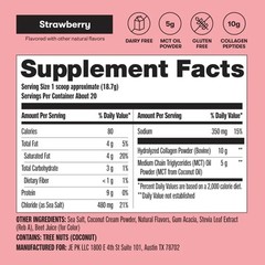 Strawberry-Flavored Collagen Protein Powder with MCT Oil – 13.2 oz Container