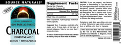 Charcoal – 100% Pure Activated, Digestive Aid – 100 Capsules