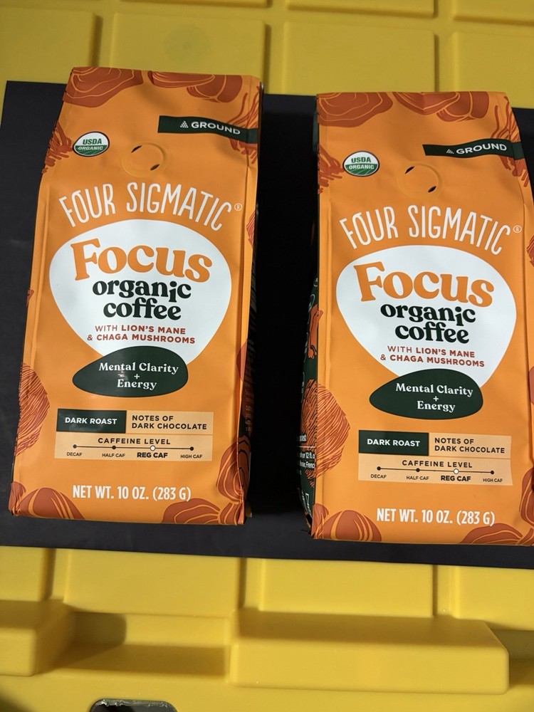 Four Sigmatic Focus Organic Coffee W/ Lion’s Mane & Chaga 10oz Each / TWO PACK