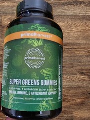 Primal Harvest Super Greens with 5 Mushroom Blend, 60 Gummies Exp 04/27