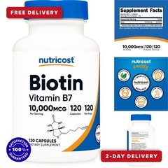 Nutricost Biotin 10,000mcg Capsules – Vegan, Gluten Free, Non-GMO