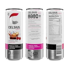 CELSIUS Sparkling Cherry Cola, Sugar Free Energy Drink, 12 Fl Oz (Pack of 12)