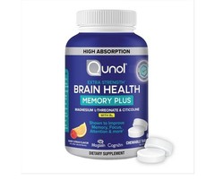 Qunol Brain Health Memory Plus Chewable Tablet with B6, Magnesium L-Threonate