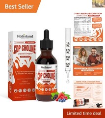 Brain Support Drops: 1000mg Citicoline + 300mg Phosphatidylserine, 2 FL OZ